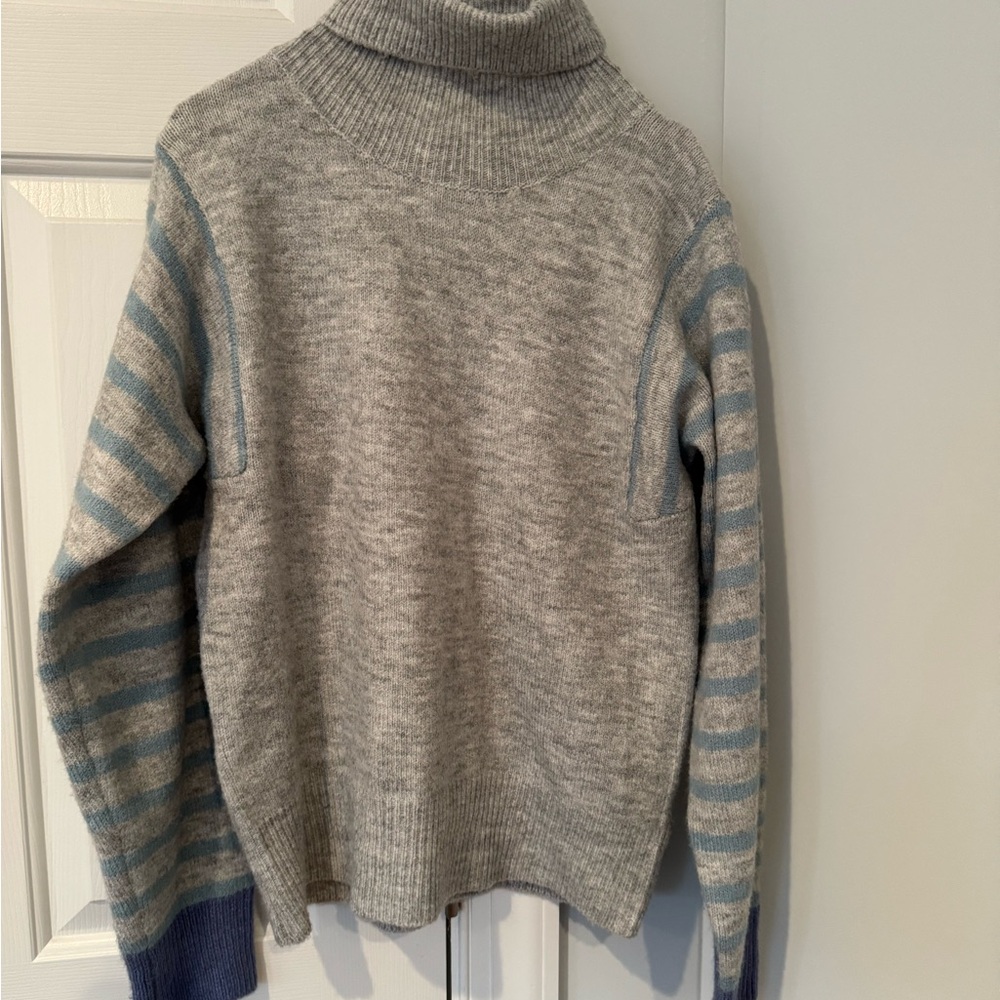 Hem & Thread Gray and Blue Cowl Neck Sweater